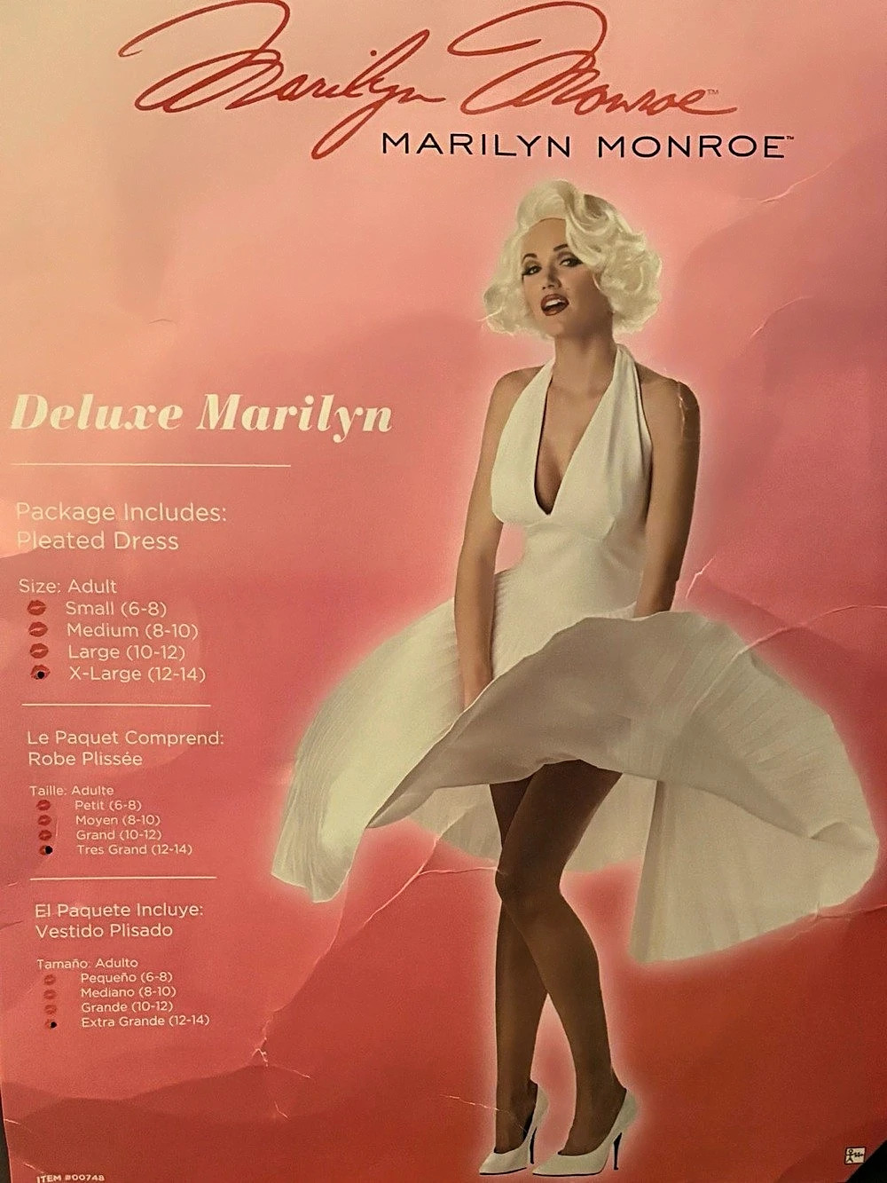 Deluxe Marilyn Monroe Pleated Dress Size XL